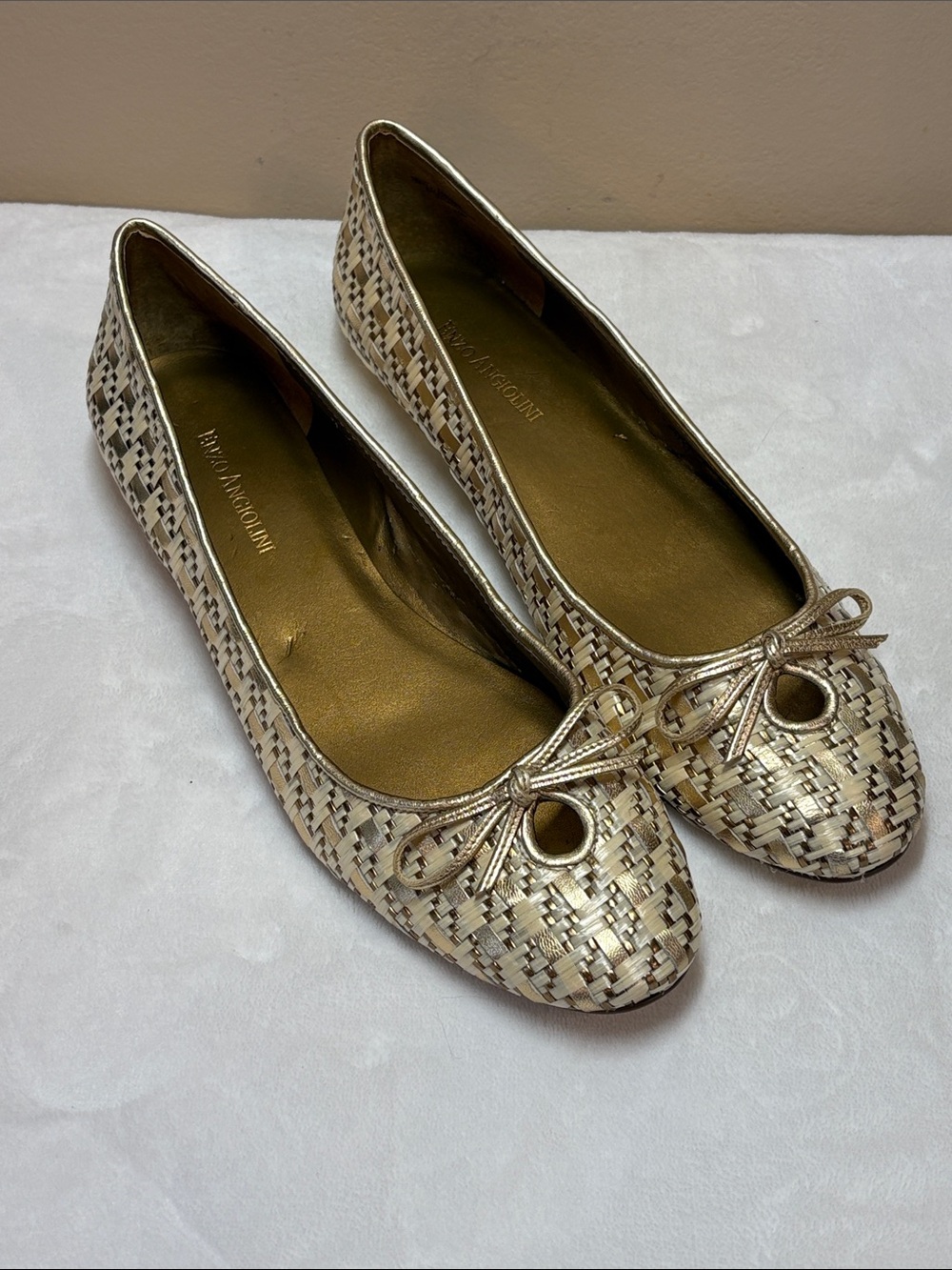 Eabianna Woven Metallic Ballet Flats by Enzo Angiolini, 10